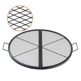 VEVOR X-Marks Fire Pit Grill Grate, Foldable Round Cooking Grate, Heavy Duty Steel Campfire BBQ Grill Grid with Handle and Support X Wire