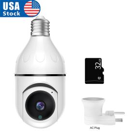 1080P Wireless E26 Bulb Camera WiFi Security Camera Smart IP Camera Night Vision +32G SD Card