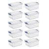 15 Qt Latch Box Clear Base and Lid Blue Set of 10