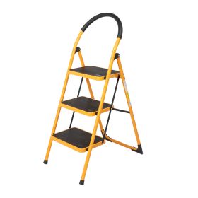 3 Step Ladder Folding Step Stool, Anti-Slip with Rubber Hand Grip, Portable Home and Kitchen Anti-Slip Stepladder, RT