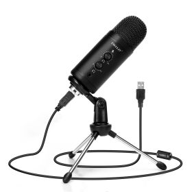 USB Recording Microphone for Computer Podcast: Zero Latency Monitoring Professional PC Mic Studio Cardioid Kit with Tripod Stand, Great for Gaming, Po