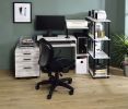 Lyphre Computer Desk; Antique White & Black Finish