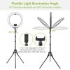 18" LED Ring Light 55W 3200K-5600K Dimmable Selfie Ring Light with Tripod Phone Holder