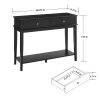 conifferism Black Console Table with Drawers and Open Shelf, Farmhouse Small Entry Table, 39" L