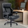 Big and Tall 400lbs Office Chair- Adjustable Lumbar Support Quiet Wheels Heavy Duty Metal Base, High Back Large Executive Computer Desk Chair,black