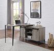 Zakwani Writing Desk; Gray Oak & Black Finish RT