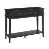 conifferism Black Console Table with Drawers and Open Shelf, Farmhouse Small Entry Table, 39" L