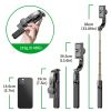 Selfie Stick Gimbal Stabilizer; 360° Rotation Tripod With Wireless Remote; Portable And Foldable; Auto Balance 1-Axis Gimbal For Smartphones Tiktok Vl