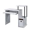 Lyphre Computer Desk; Antique White & Black Finish