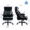 Big and Tall 400lbs Office Chair- Adjustable Lumbar Support Quiet Wheels Heavy Duty Metal Base, High Back Large Executive Computer Desk Chair,black