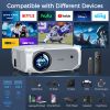 Projector with WiFi and Bluetooth - Native 1080P 5G WiFi 4K projector compatible with FUDONI 10000L Portable Outdoor with Screen; Home Theater Project