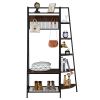 Entryway Hall Trees with Hooks;  Storage Shelves and Shoes Bench;  Freestanding Closet Organizer Clothes Rack with Coat Rack;  Closet Garments Shelf f