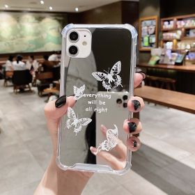 Butterfly Mirror Anti-Fall Sleeve Phone Case For IPhone14/14Plus/14Pro/14Pro Max; IPhone13/13Mini/13Pro/13Pro Max; IPhone12/12Mini/12Pro/12Pro Max; IP (size: IPhone 13)