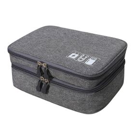 Waterproof Multi-Function Digital Package Headphone Storage Box Cable Organizer Bag USB Storage Bag Cable Cord Organizer Bag Cable Organizer Travel Ba (Color: Gray)