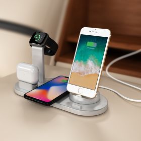 5 In 1 Multifunctional Wireless Charger/for Phone/Watch/AirPods (Color: Silver)