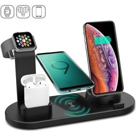 5-In-1 Wireless Charger Station Type-C Fast Charging Stand For IPhone 14 13 12 11 Pro Max; Desk Chargers For Watch Airpods (Color: White)