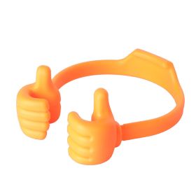 Thumbs Up Mobile Cell Phone Holder; Adjustable Silicone Tablet Stand; Movie Watching Lazy Bed Desktop Mount Stand Adjustable Flexible Hard Plastic; Fu (Color: Orange)