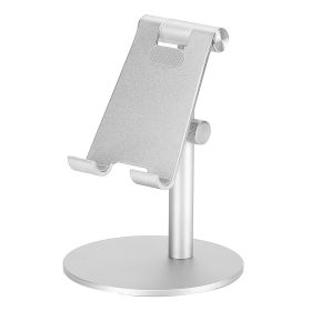 Cell Phone Stand Universal Tablets Phones Stand Holder Height Angle Adjustable Desktop Phone Stand No-Slip (Color: Silver)