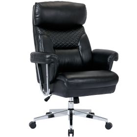 High Back Executive Office Chair 300lbs-Ergonomic Leather Computer Desk Chair , Thick Bonded Leather Office Chair for Comfort and Lumbar Support, Adju (Color: as Pic)