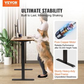 VEVOR Height Adjustable Desk, 3-Key Modes Electric Standing Desk, Whole Piece Desk Board, Sturdy Dual Metal Frame, Max. Loading 180 LBS Computer Sit S (Desktop Dimensions: 55.1'' x 23.6'' / 1.4 x 0.6 m)