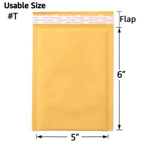 Kraft Bubble Mailers, Yellow Padded Envelope (Qty: 25Pcs, size: #T (5" x 6"))