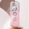 Face Mister Mini Handy Rechargeable Cute Rabbit Design Face Humidifier Facial Sprayer Moisturizing For Face; Daily Makeup; Skin Care Gift For Girls Wo