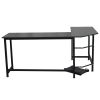 L-Shaped Desktop Computer Desk Black--YS