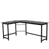 L-Shaped Desktop Computer Desk Black--YS